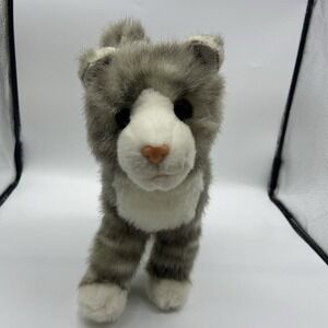 Douglas Cuddle Toy Grey White Tabby Kitten Cat Plush Standing Stuffed Animal 8in